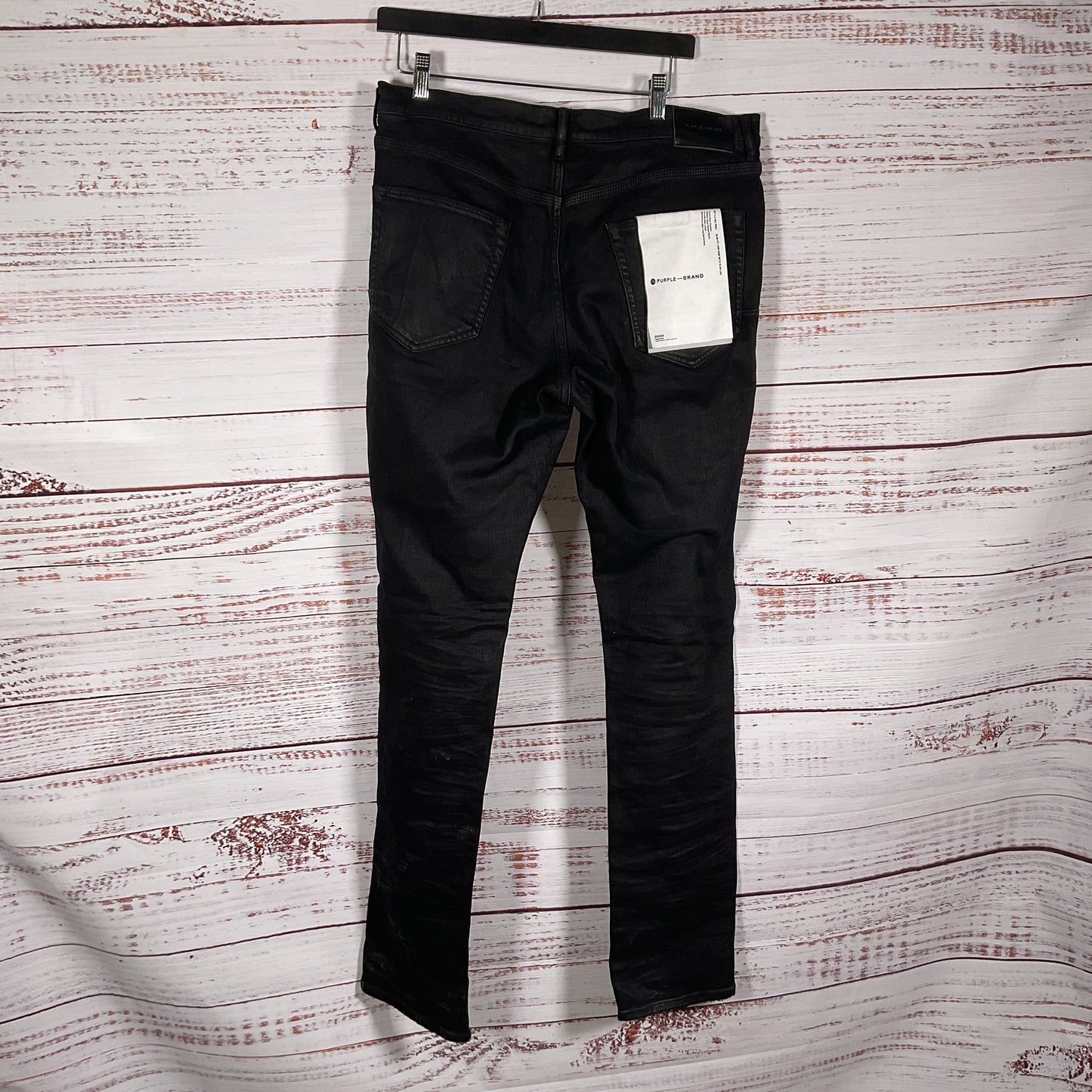 Purple Brand Slim Fit Low Rise Black Raw P001 Pants - Size 36x33