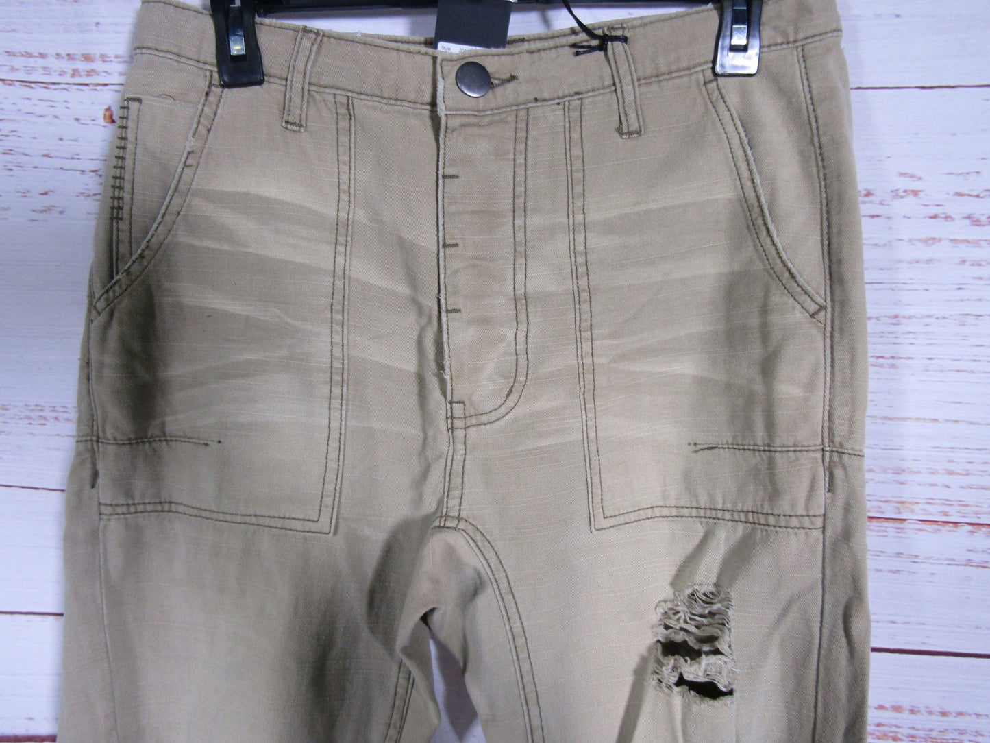 One Teaspoon Mr Browns Men's Militaire Green Distressed Jeans Size 29