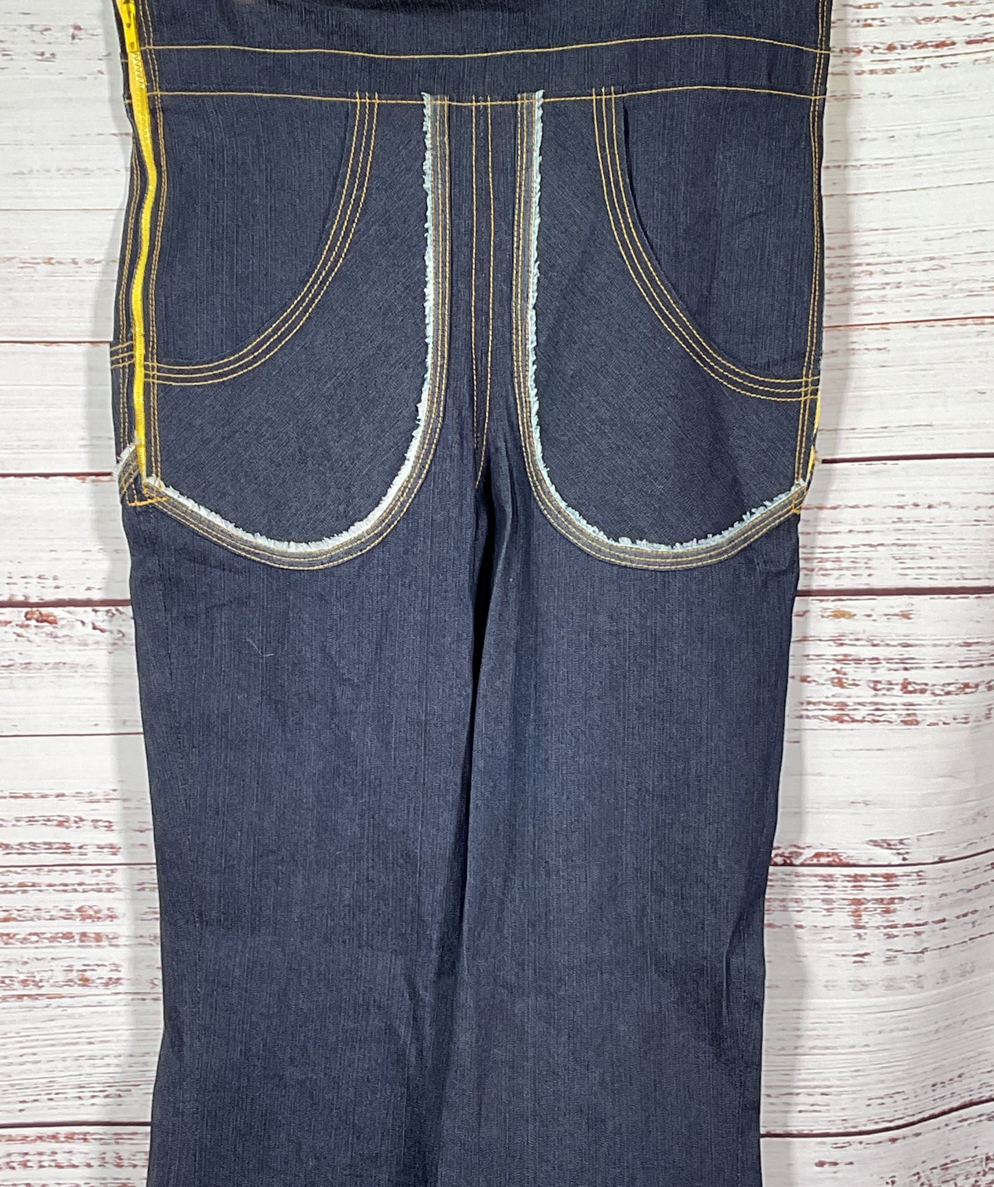 Seth Aaron Double Zipper Flare Jeans Blue Multicolor