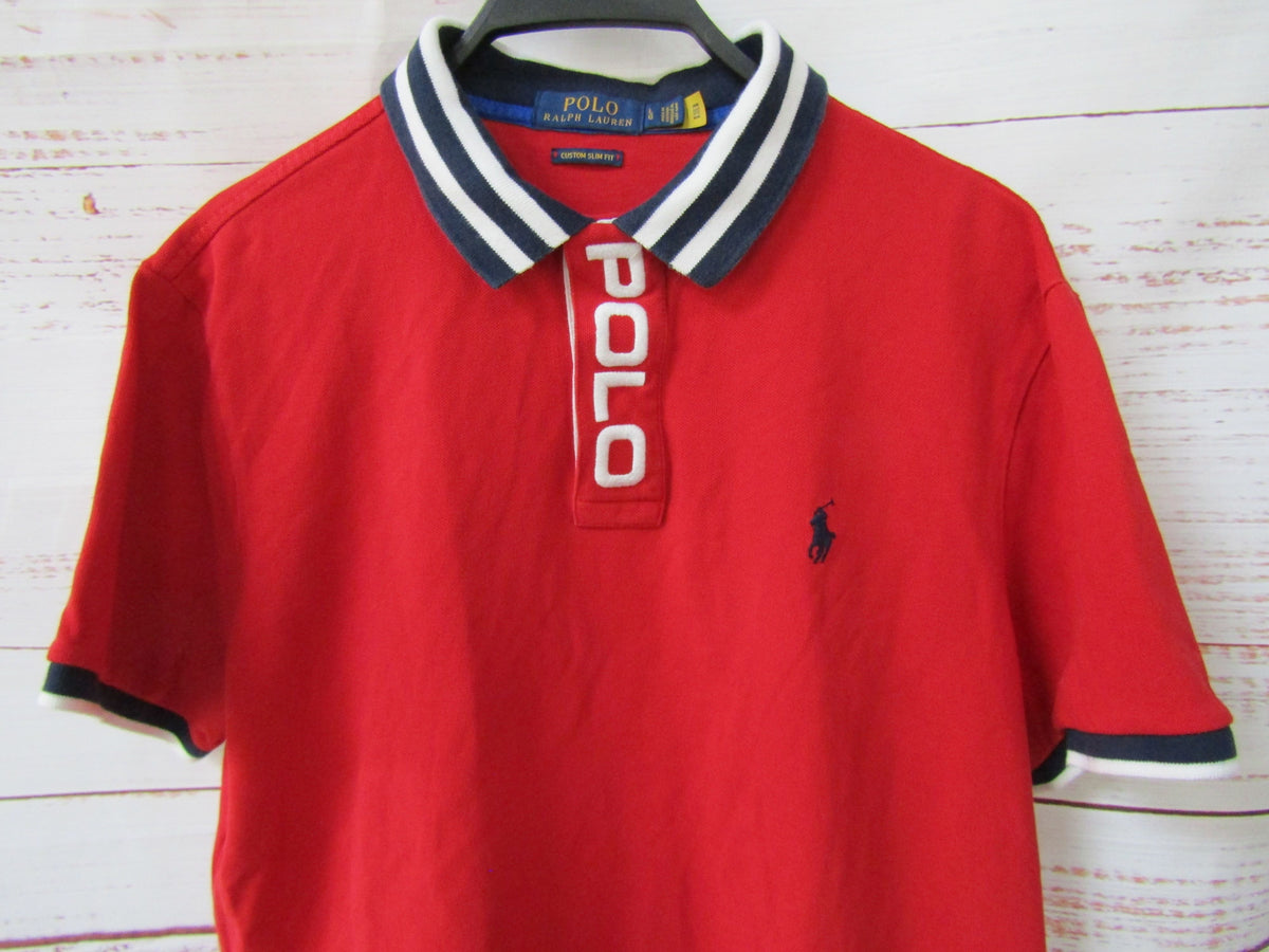 Polo Ralph Lauren Men's Red Cotton Short Sleeve Slim Fit Polo Shirt Size L