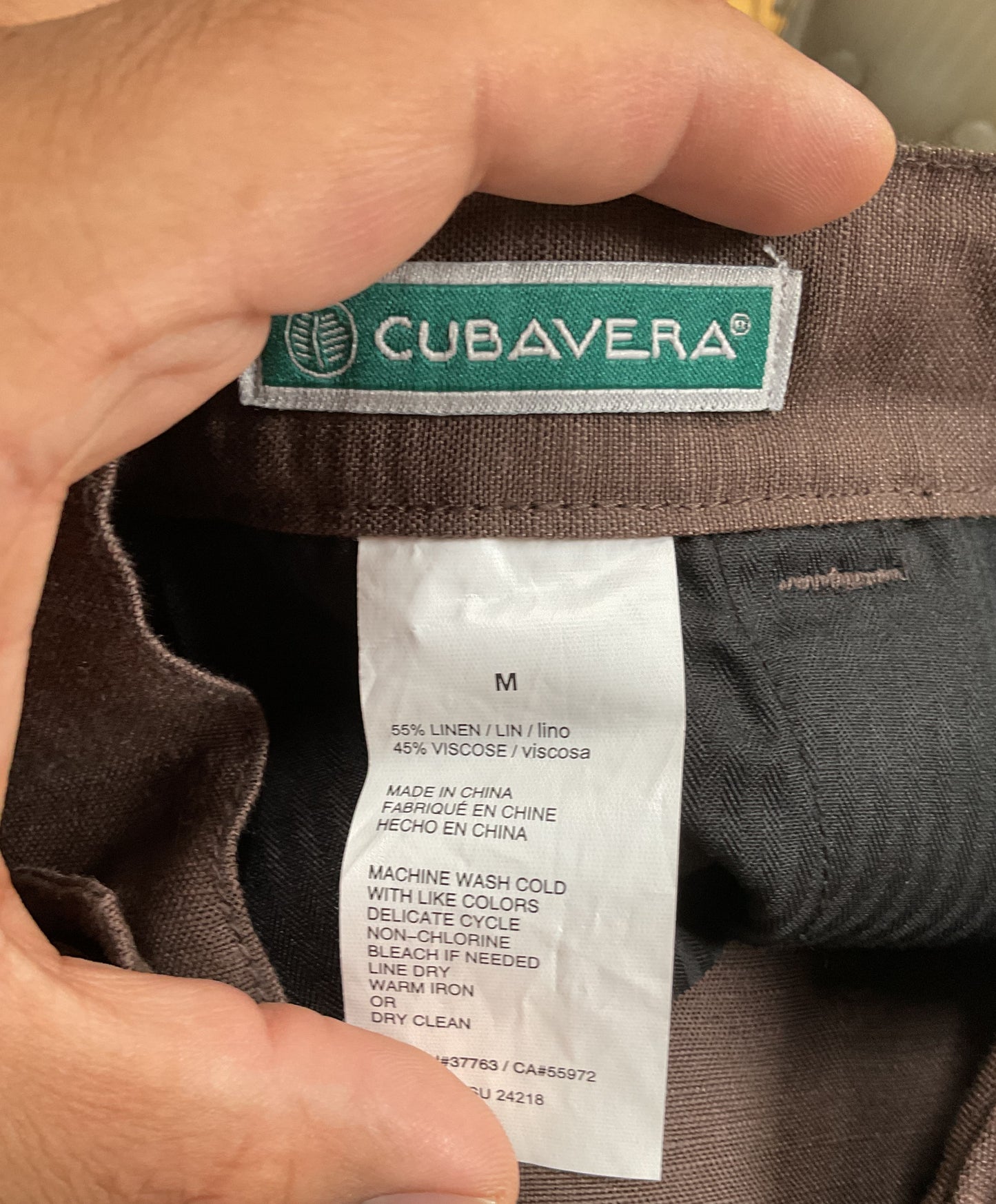 Cubavera Men's Brown Drawstring Linen Blend Pants Size M