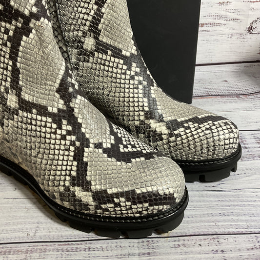 NWB PATRIZIA BONFANTI Python Embossed Leather Stretch Ankle Boots- SZ 36/ 6 US
