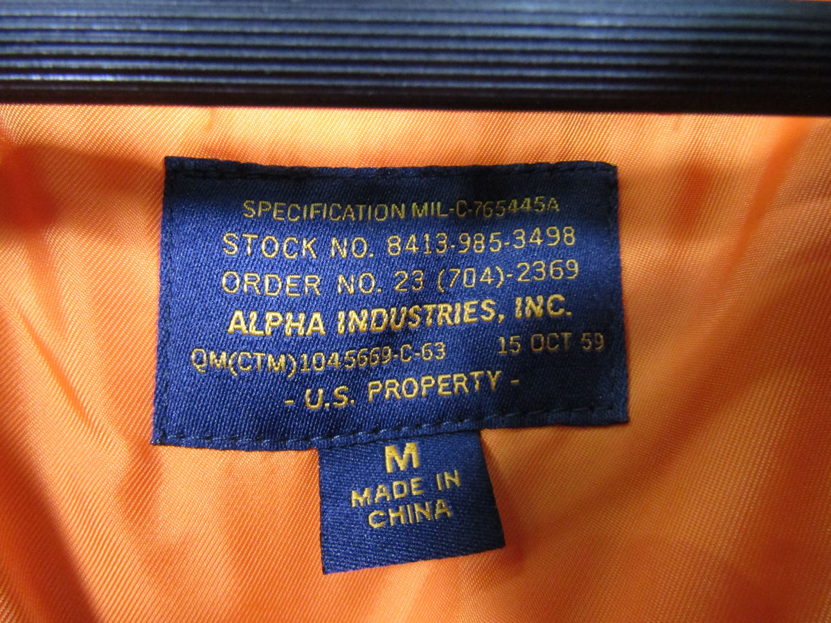 Alpha Industries Men's Green Nylon Hooded Bomber Jacket Size M