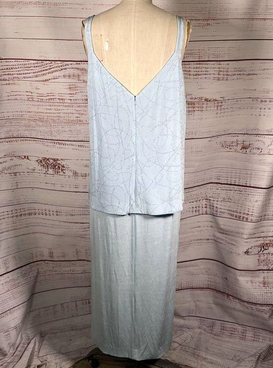 Huey Waltzer for Saks Fifth Avenue Vintage Sleeveless Dress Blue 2X