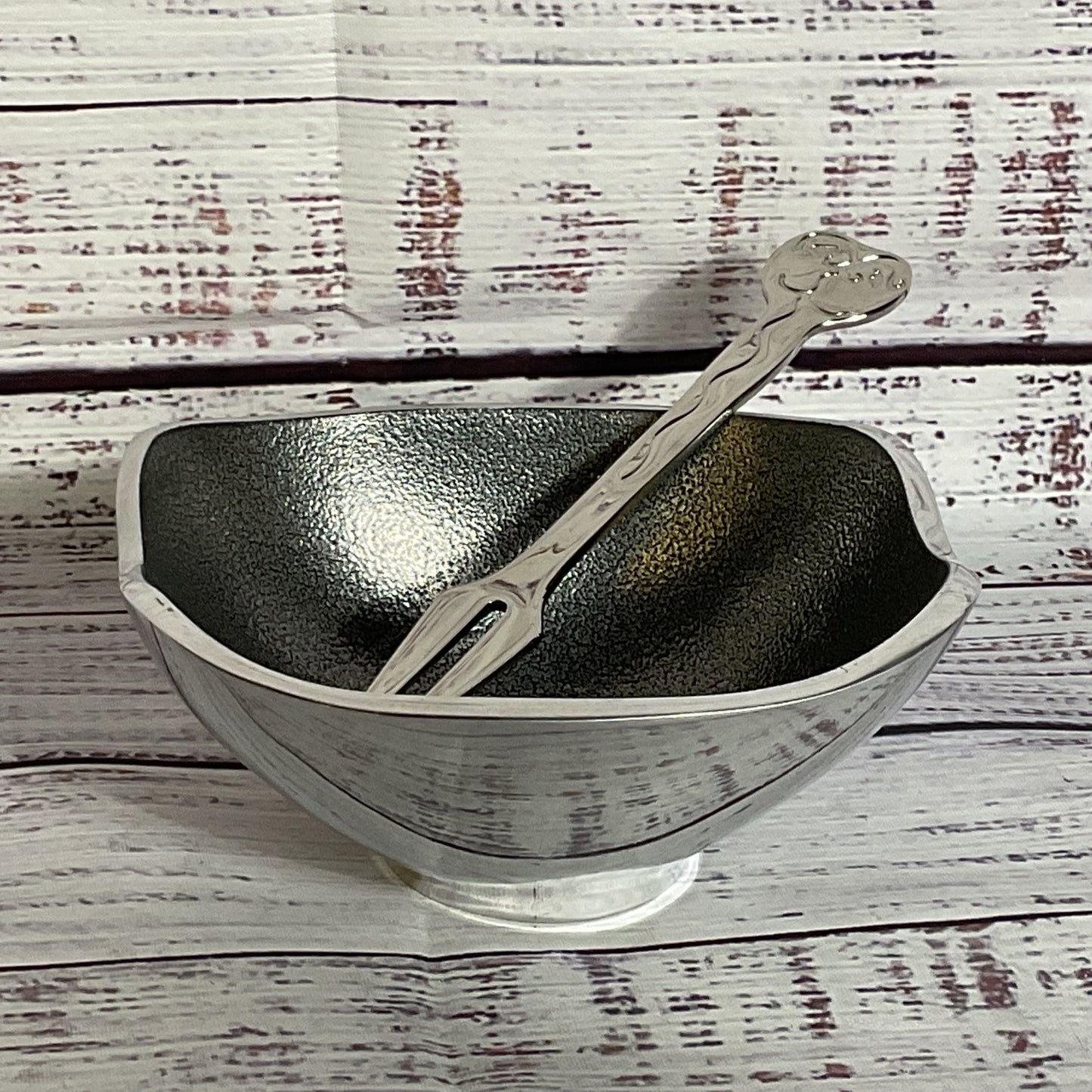 CARROL BOYES Stainless 4.5" Condiment Bowl & 5.5" Pickle/Olive Fork