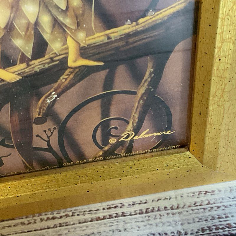 DAVID DELAMARE Spiderweb Dance Print- FRAMED 13.75" X 16.75"