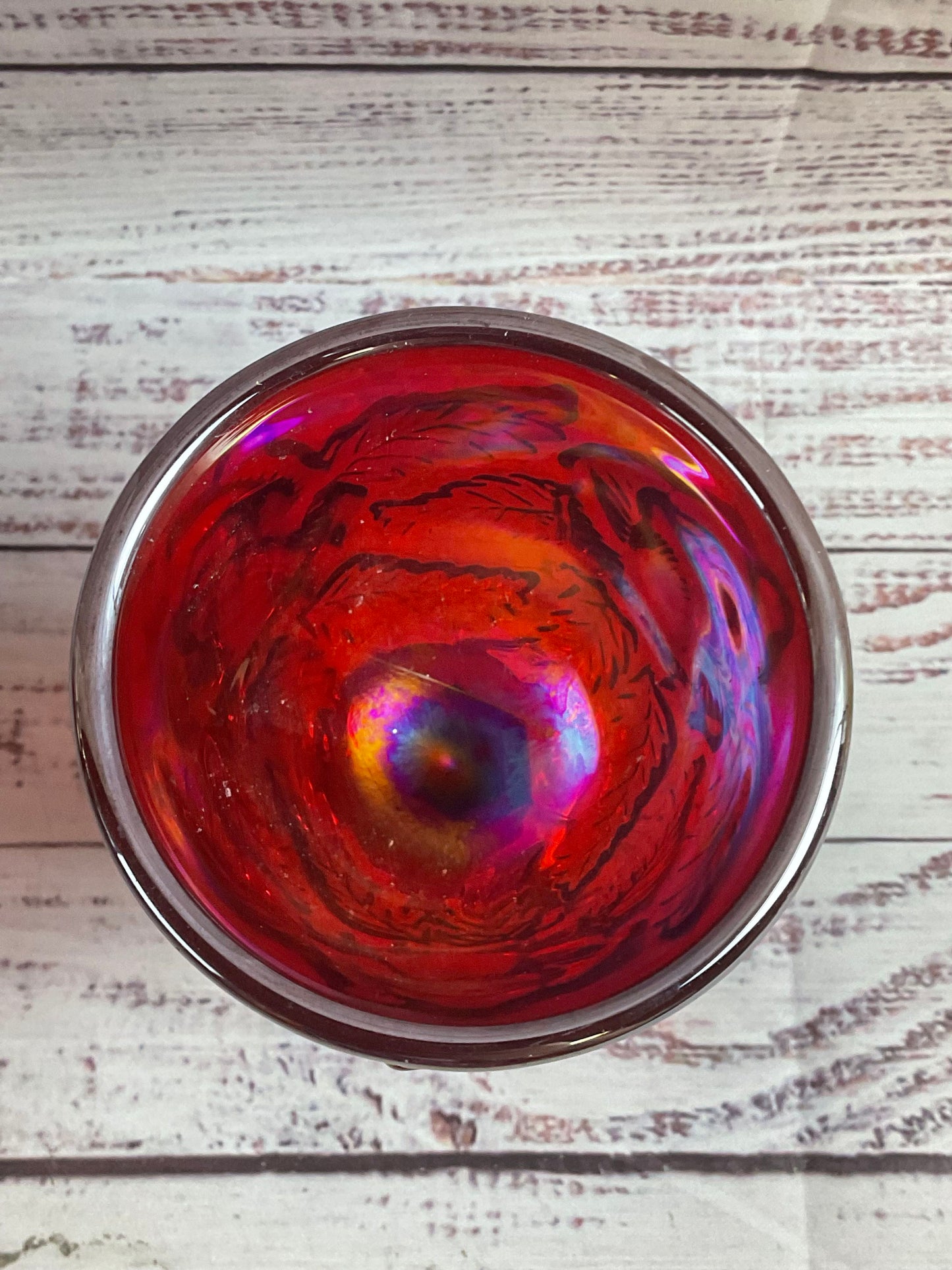 Vintage Madonna Inn Red Glass Rose Wine Goblet