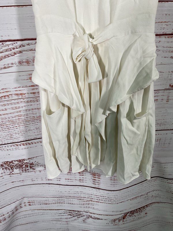 L'AGENCE Women's Sleeveless White Center Wrap Pocket Short Dress Size 2