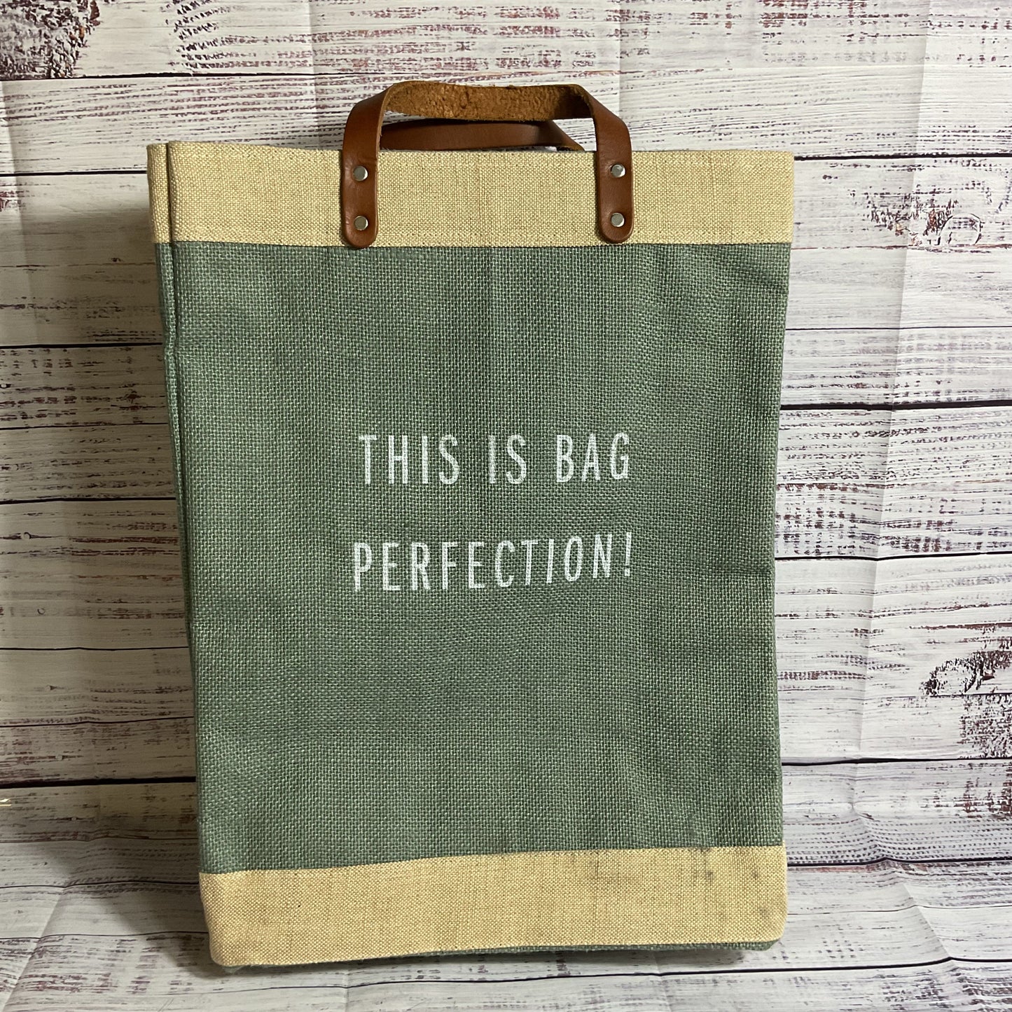 APOLIS GLOBAL CITIZEN Green/Tan Market Tote Canvas Bag