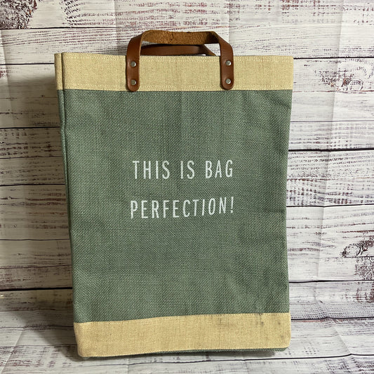 APOLIS GLOBAL CITIZEN Green/Tan Market Tote Canvas Bag