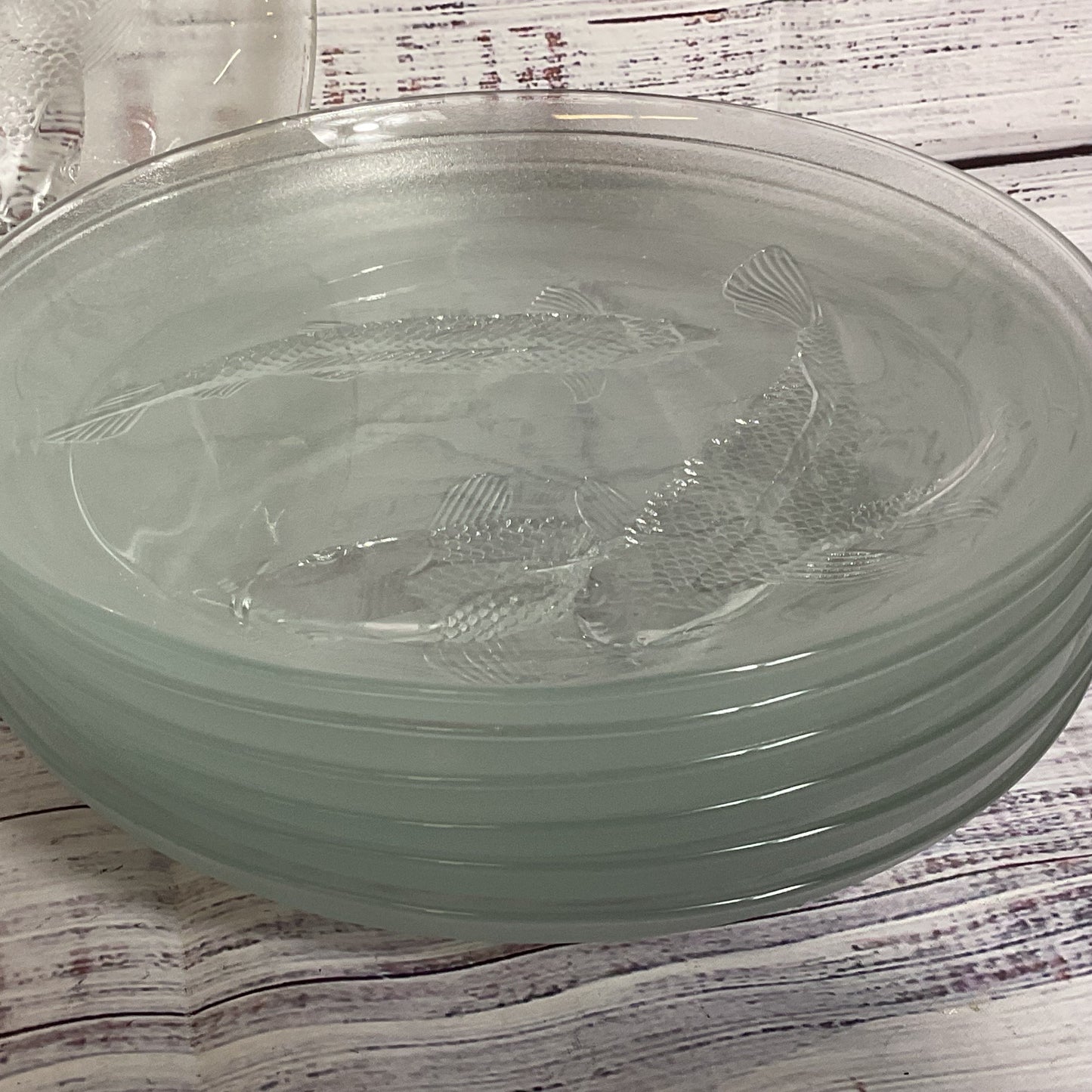 VTG. FIRNA Indonesia Koi Fish 9" Glass Plates