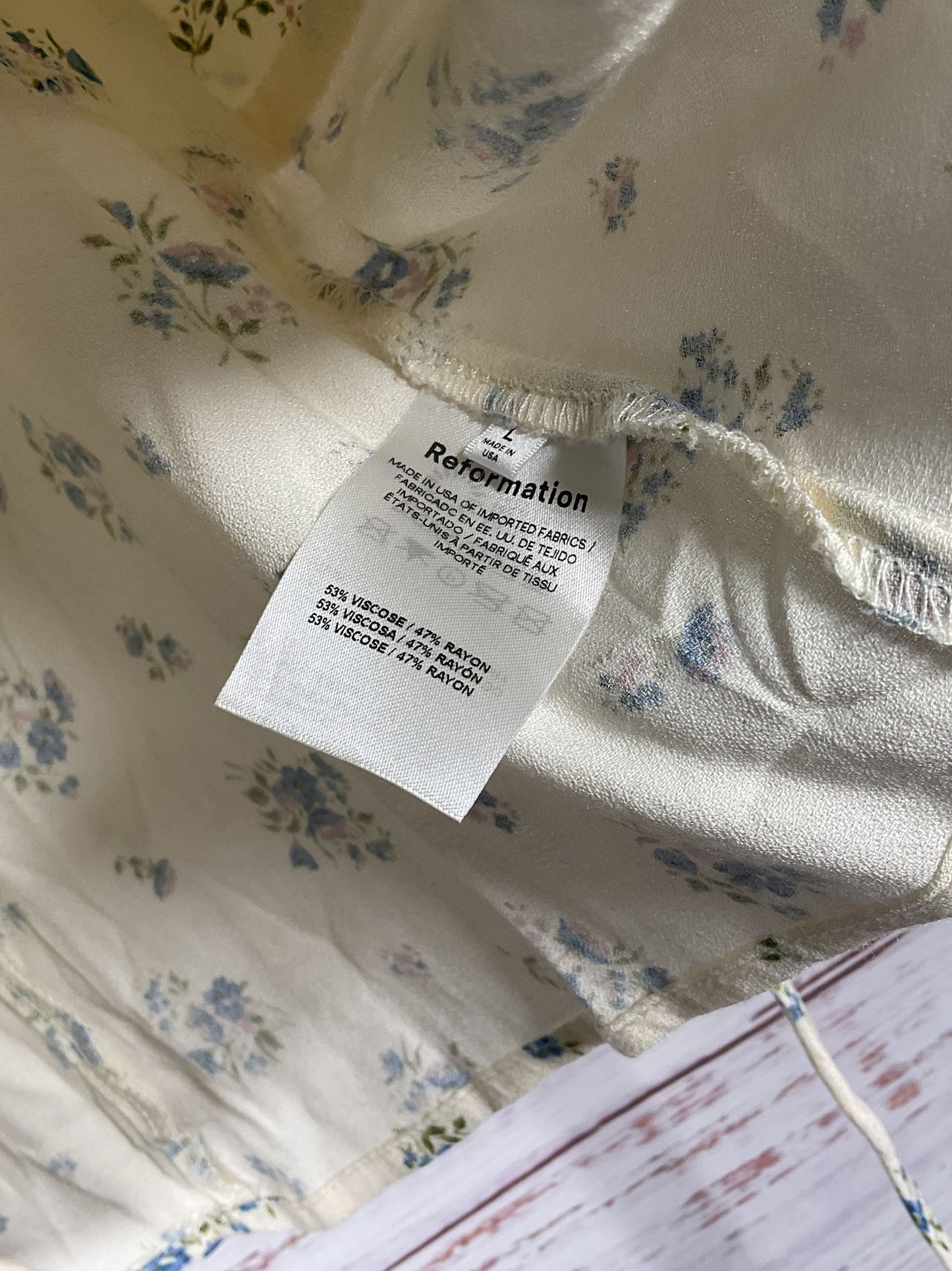 Reformation Beige Floral Tank Top - Size L