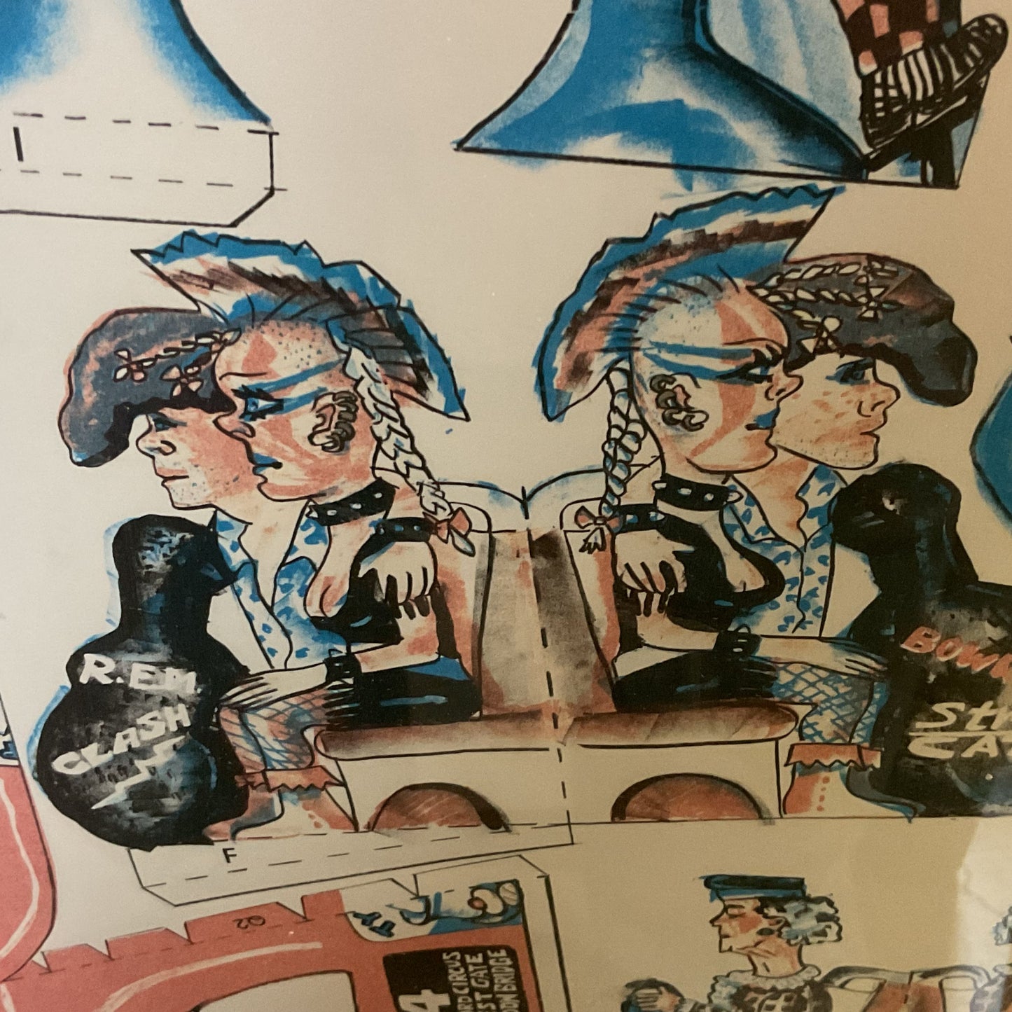 Signed VTG. 1984 RED GROOMS London Bud Lithograph Print- FRAMED 41.5" X 27.5"