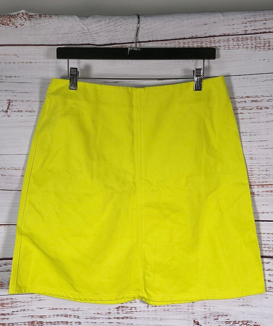 ARK Neon Yellow Zip- Up Skirt NWT Women's - Size 42