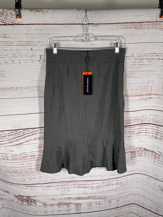 NEW Karen Millen Women's Grey Speckled A Line Wool Blend Skirt Size 8 US