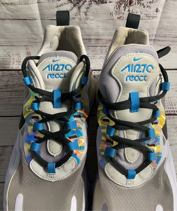 Nike Air Max 270 React Amethyst Tint Off Noir Blue Hero Women's 9.5 CT1613-500