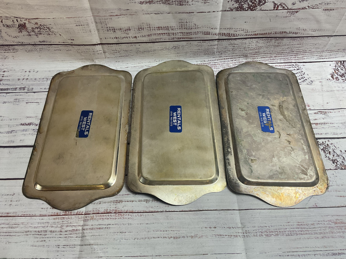 F. B. Rogers Lot Of 3 Silverplated Trays