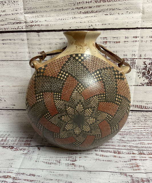 Hand Made Pottery Mata Oritz Water Vase Signed. Lupe and Rey Rodriguez