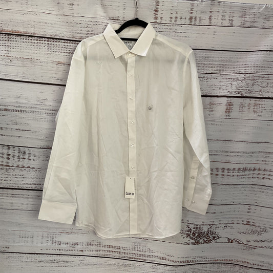 Bar III White Jacquard Long Sleeve Button Up Shirt - Size L / 16-16.5 / 32-33