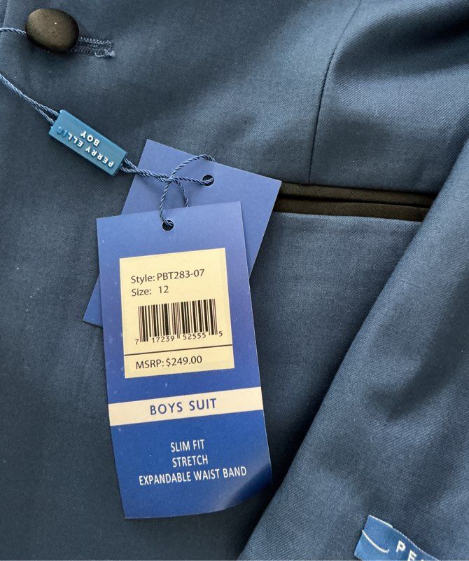 NWT Boy's Perry Ellis Dressy Suit Jacket and Pants Size 12/12 YRS Retail $249