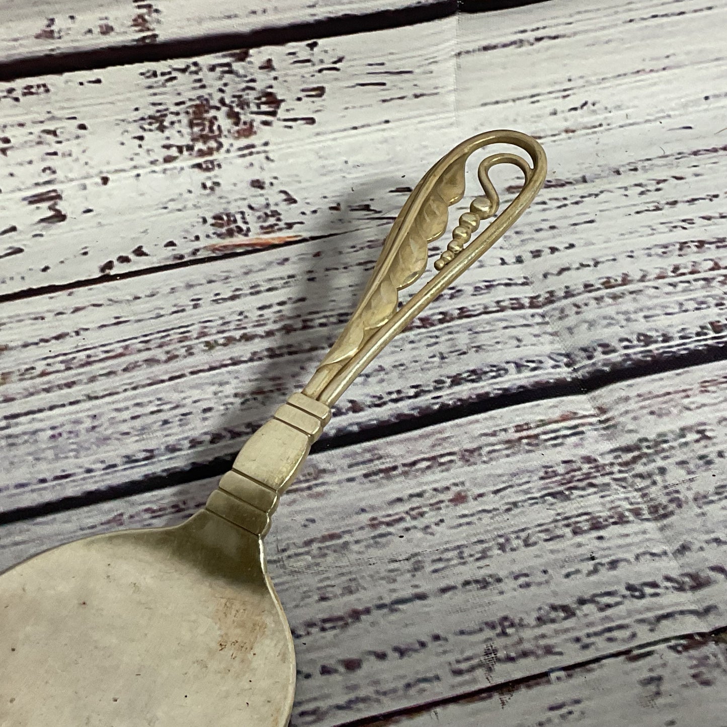 VTG. GEORG JENSEN Denmark Sterling Silver #42 Ornamental 7.75" Pie Knife- 66g