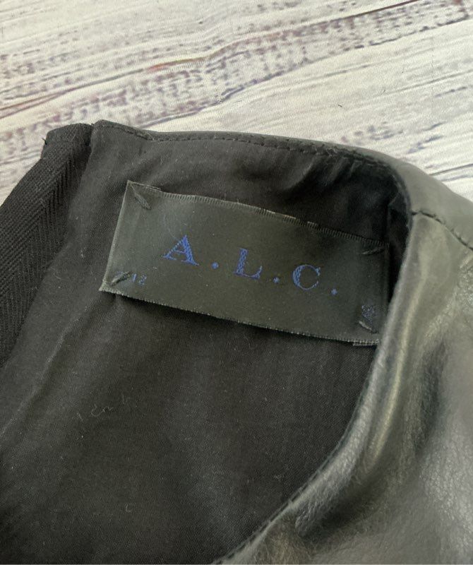 Women's A.L.C. Black Sleeveless Leather Dress Size 0 STUNNING!