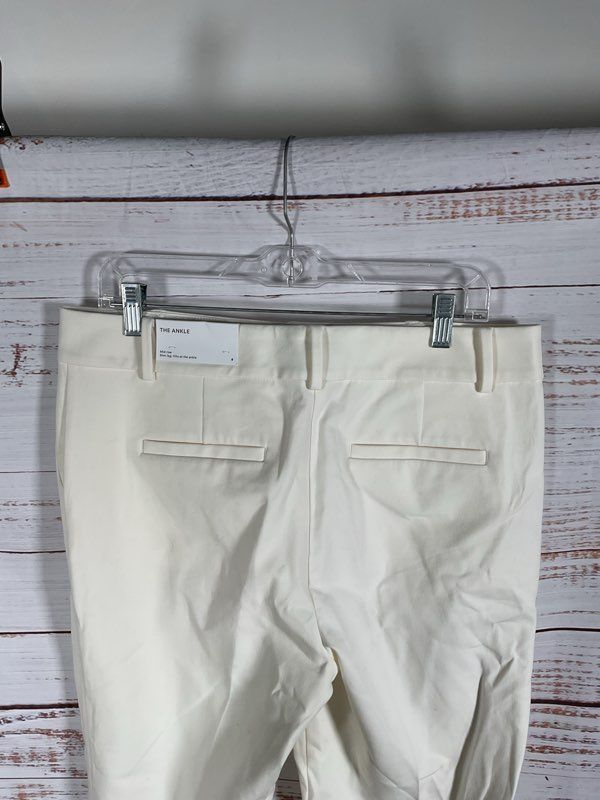NWT Ann Taylor Factory Women's The Ankle Mid Rise Slim Leg Pants White Size 8-#2