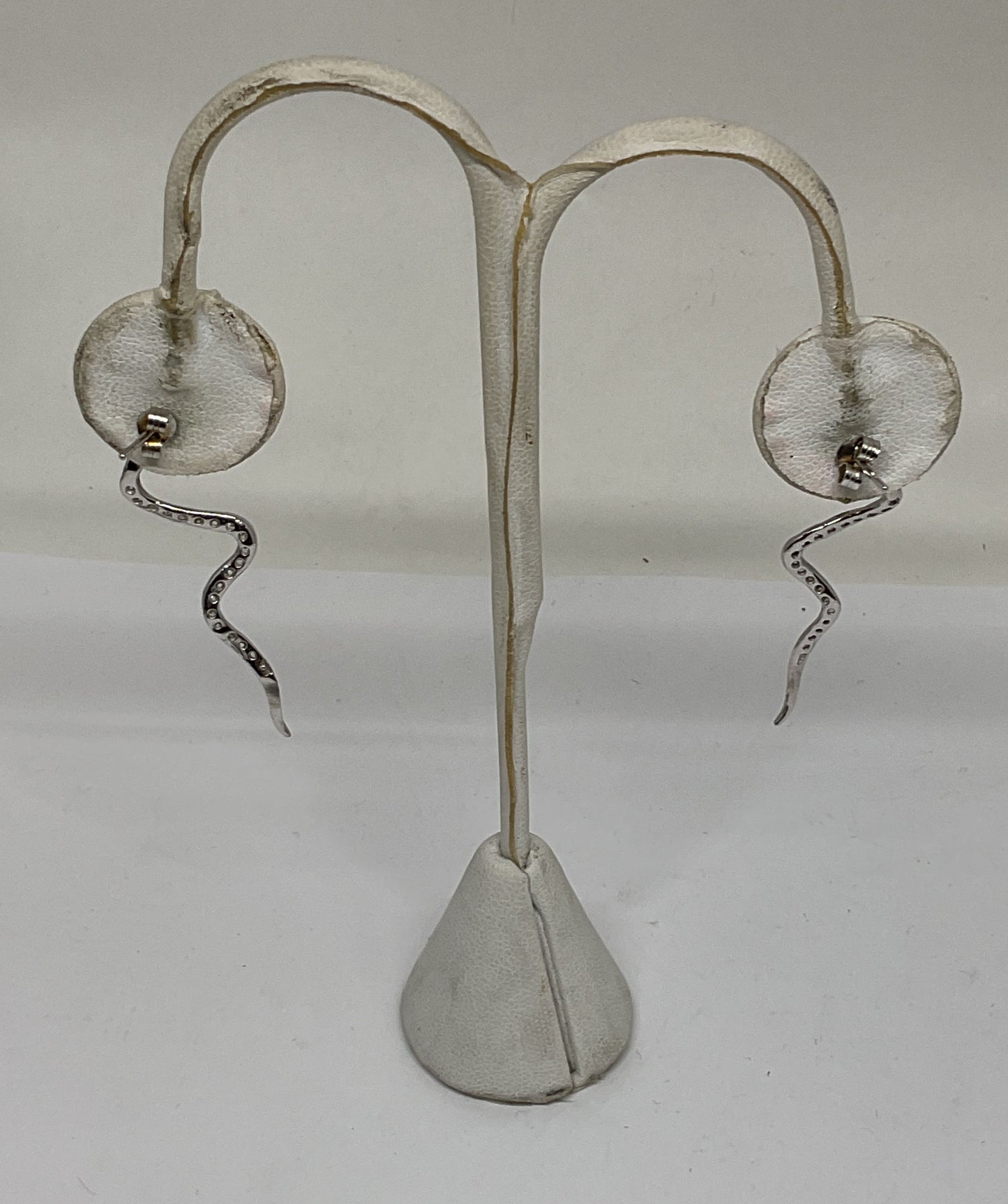 Unbranded Sterling Silver Snake Earrings with Rhinestones