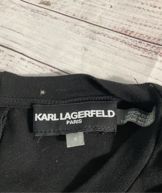 Karl Lagerfeld Women's Sleeveless Back Zip Side Logo Short Dress Size 6