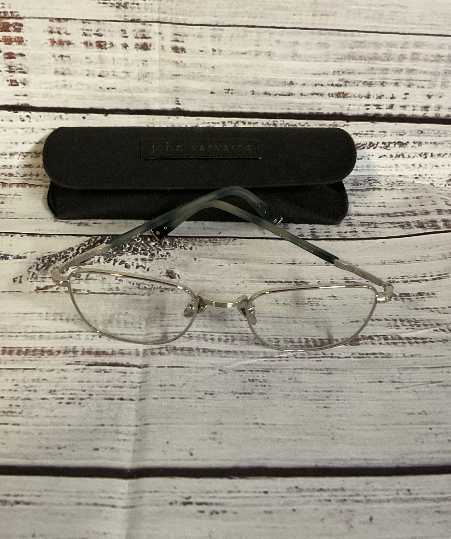 JOHN VARVATOS Silver Classic V177 Eyeglasses Frame Only - Size 145