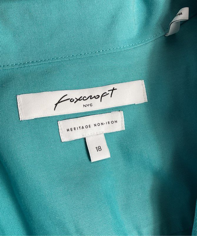 Foxcroft Pandora Non-Iron Cotton Shirt Blue Spruce 18