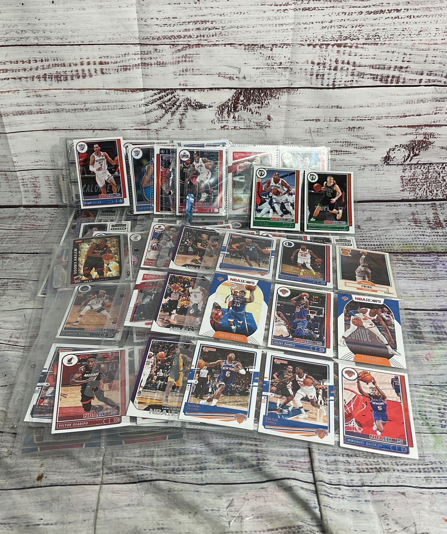 Collection of 12 Sheets NBA Hoops Clippers Lakers Timberwolves Basketball Cards