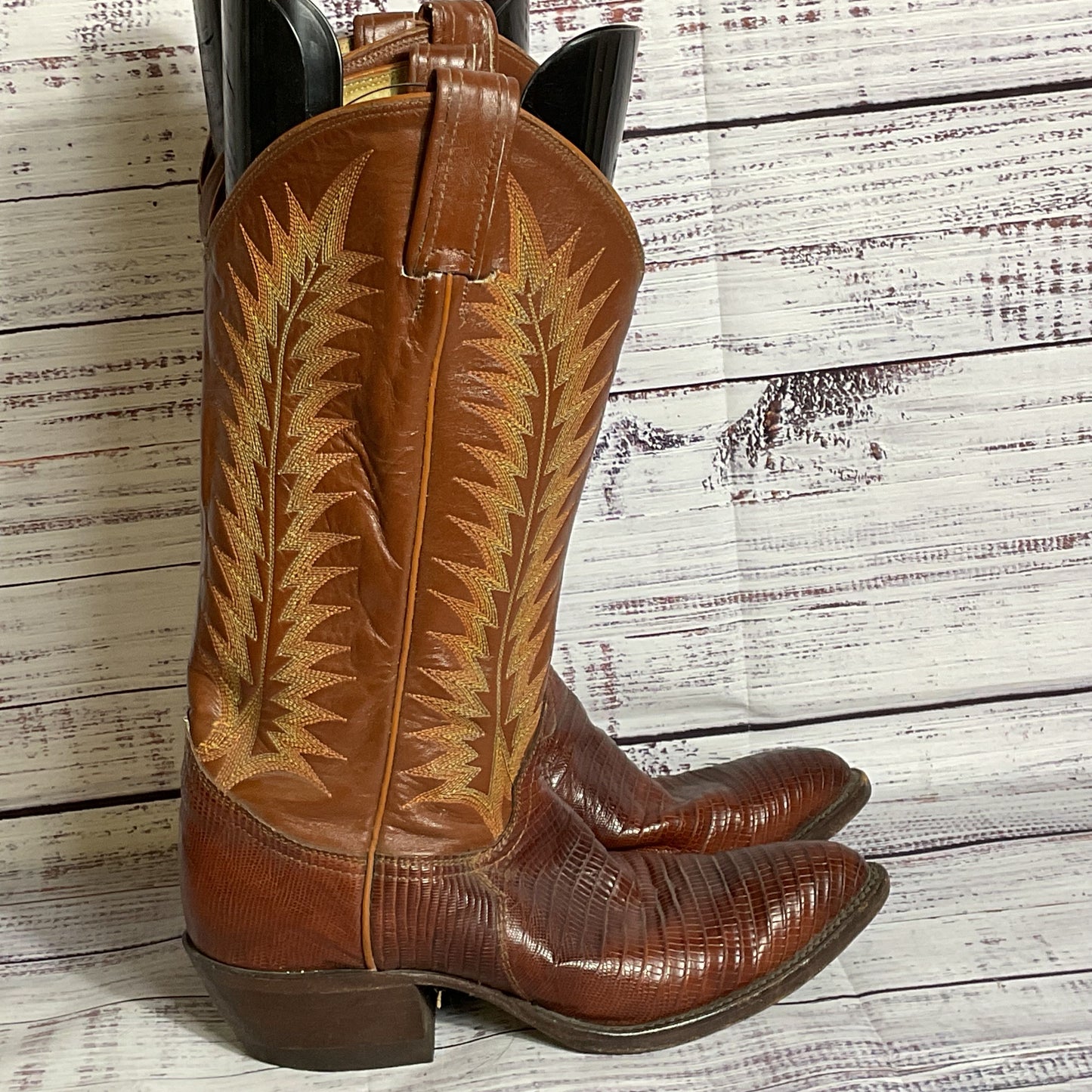 TONY LAMA #6340 Kids Brown Leather Cowboy Boots- SZ 4.5