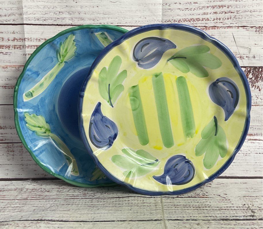 Williams Sonoma Country Fair 8" Set of 2 Salad Plates Multicolor