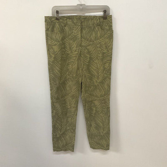 Duplan Grupo Zante Green Palm Leaf Plant Print Pants - Size 34 New W/ Tags