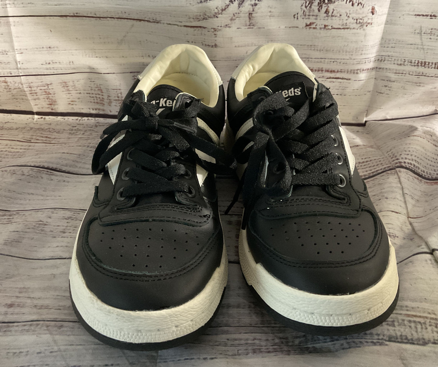 Pro-Keds Leather Skyhawk Lo Lace Up Sneakers Black White 7