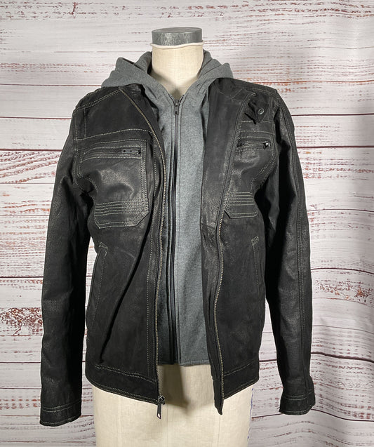 Wilsons Leather Men's Hoodie Jacket Black S