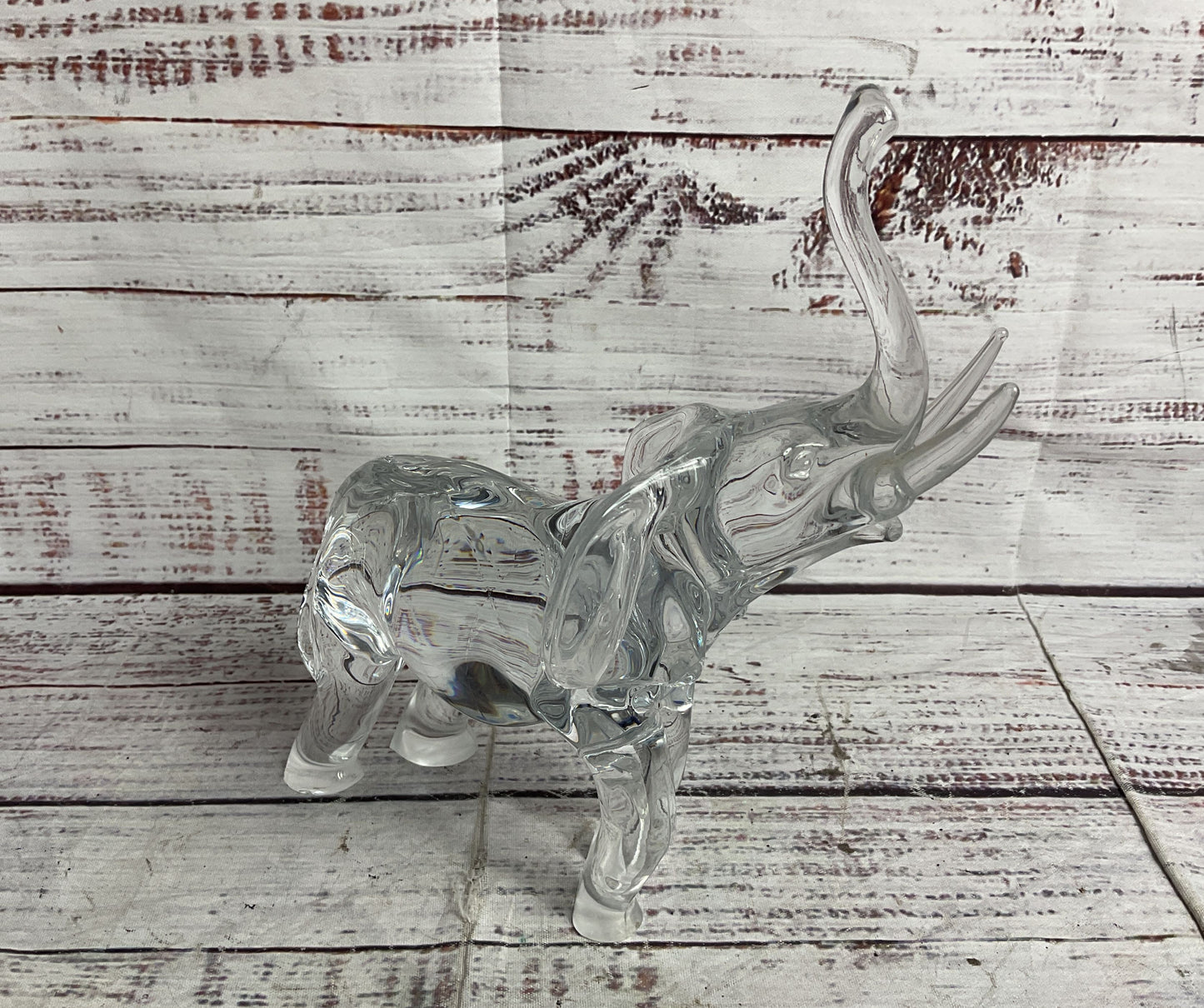 Modern Glass 7.5" Roaring Elephant Clear