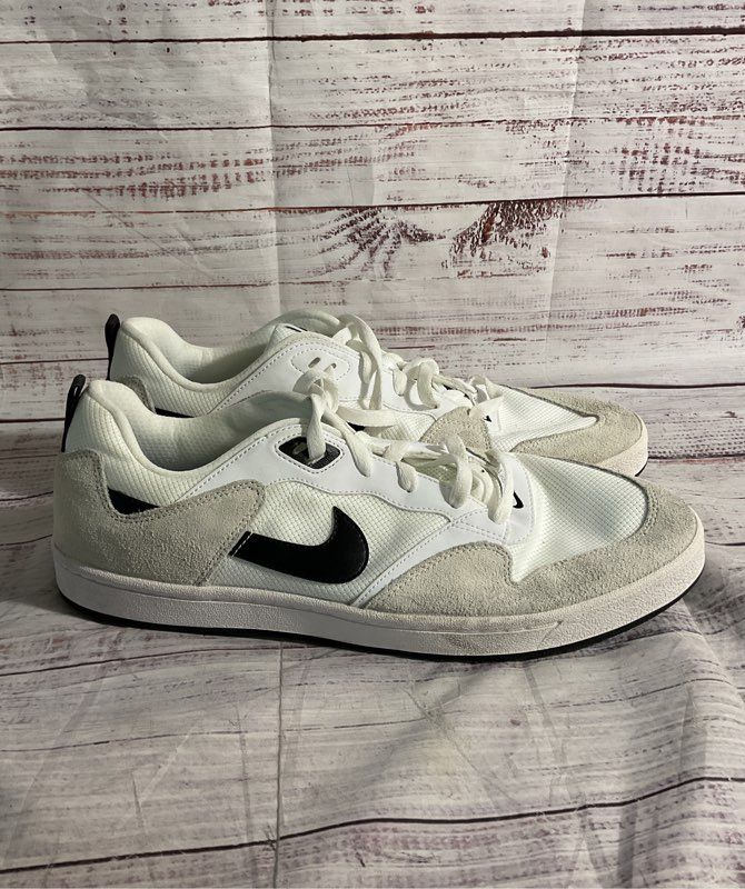 Nike SB Alleyoop White/Black Low Top Skateboard Athletic Sneakers Men Size 13