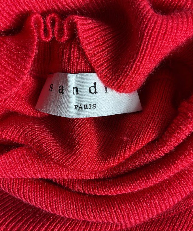 Sandro Pullover Turtleneck Sweater Red