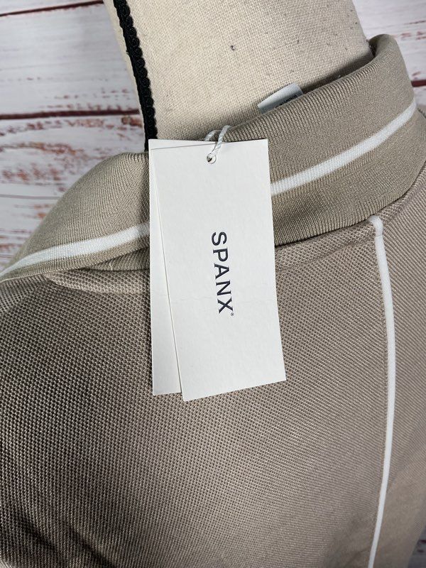 NEW SPANX AirEssentials Pique Polo Sleeveless Tank Midi Dress Ashwood Size M #2