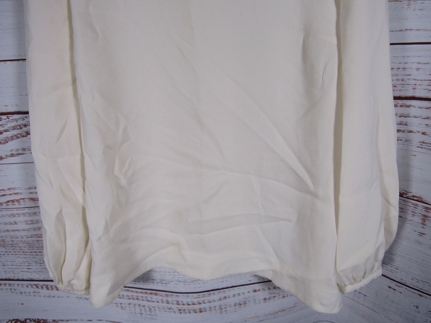 Escada Women's Off White V-Neck Blouse Size 46