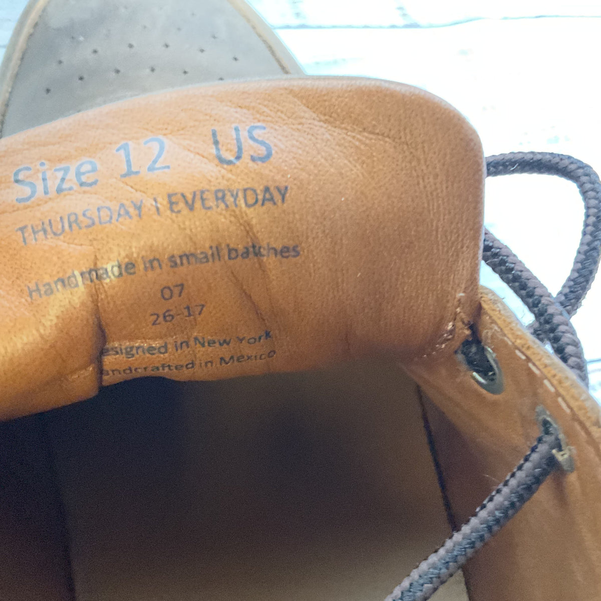 NWB THURSDAY Everyday Men's Court Brown Leather Sneakers- SZ 12