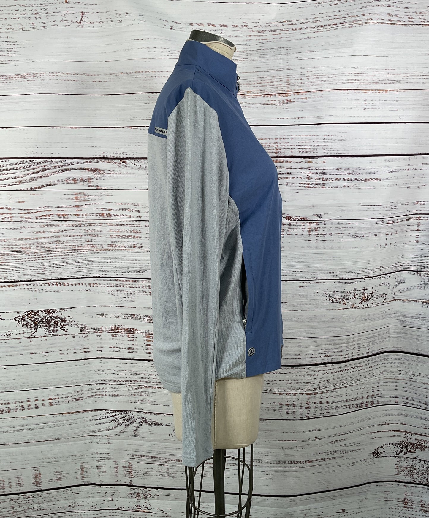 Peter Millar Crown Crafted Blue and Gray Light Weight Zip-Up Jacket - Size Large