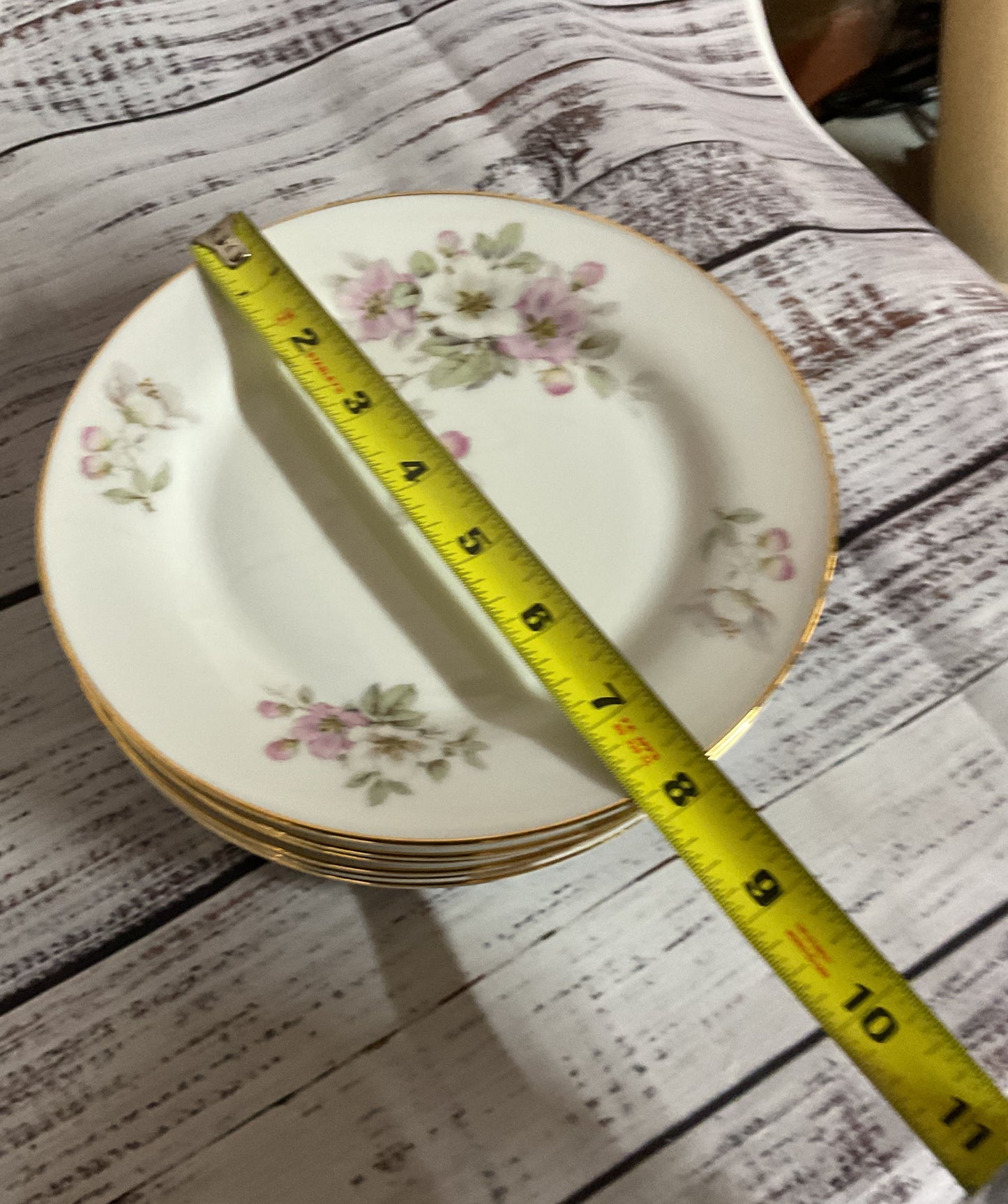 Tirschenreuth Bavaria Germany White Porcelain 6 Salad Plates 7.5"