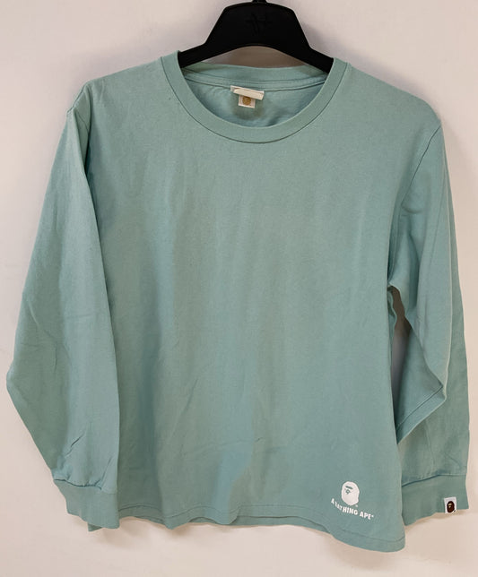 Men's A Bathing Ape Green Long Sleeve shirt Size M