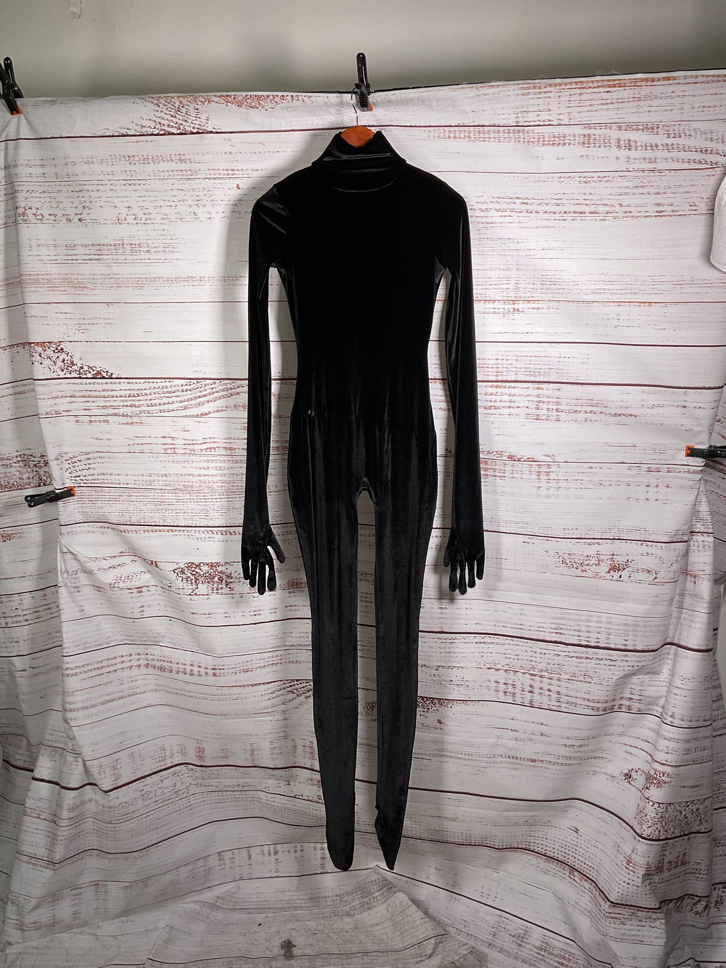 Weinsanto Black Velvet Full Body Jumpsuit - Size S
