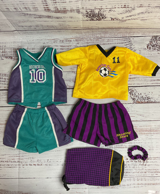 Two Vintage American Girl Doll Pleasant Company Era Sport's Outfits for 18" Doll