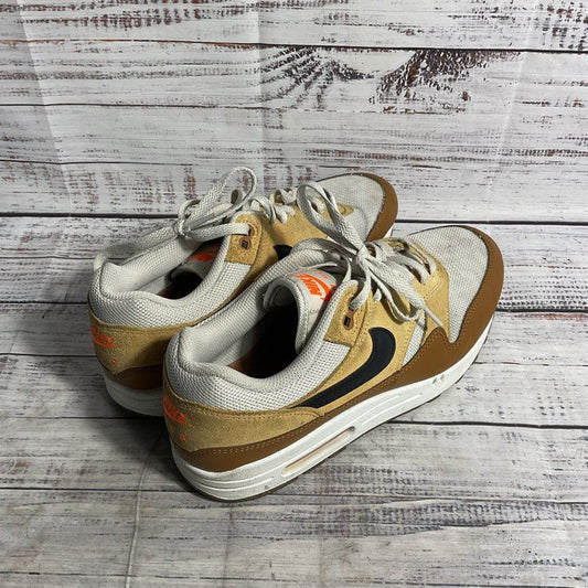 Nike Air Max 1 Essential British Tan Suede/Bone Gray Mesh Athletic Shoe Men 8.5