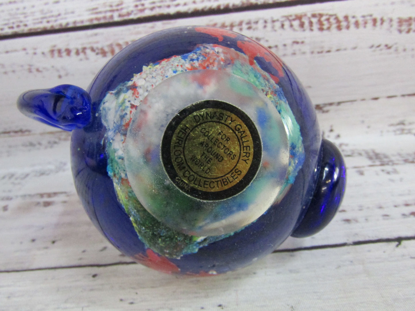 Dynasty Gallery Handblown Glass Fish Teapot Paperweight